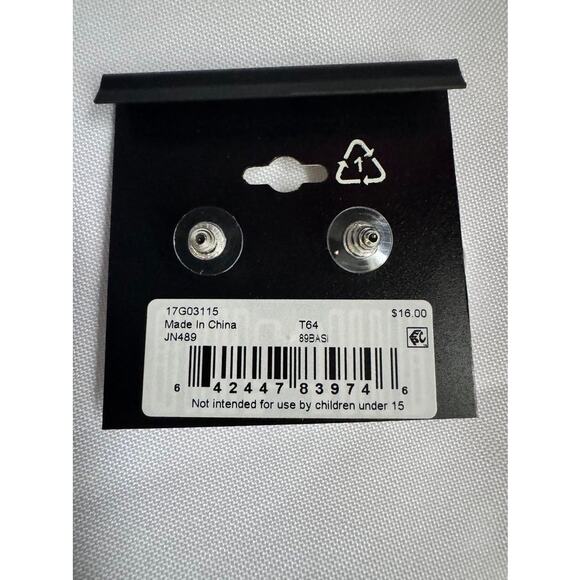 Napier Silver Toned Pebble Double Stud Earrings NWT - Picture 4 of 7